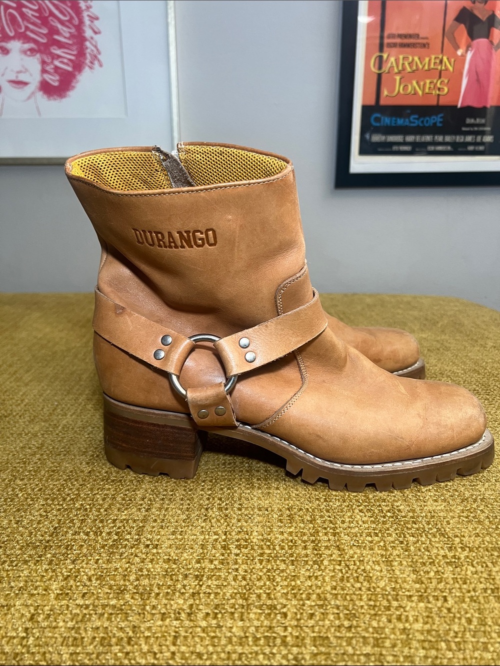 Durango Tan Harness Leather Ankle Boots